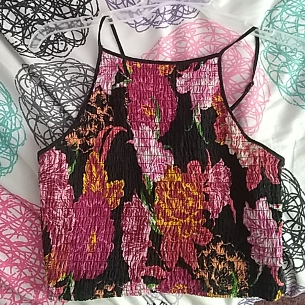 Cropped spaghetti strap tank